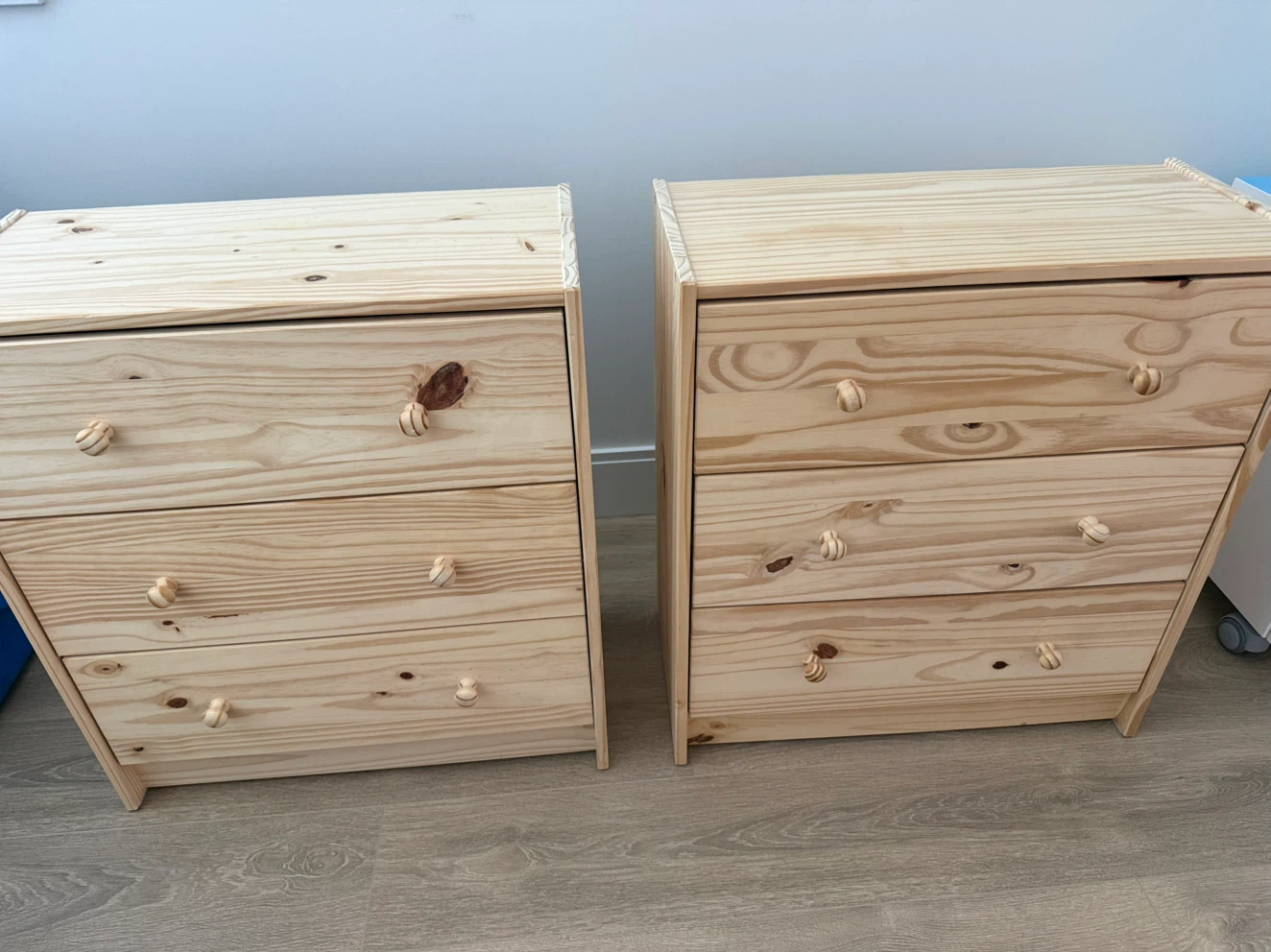 Two Pine Wood Chests of Drawers