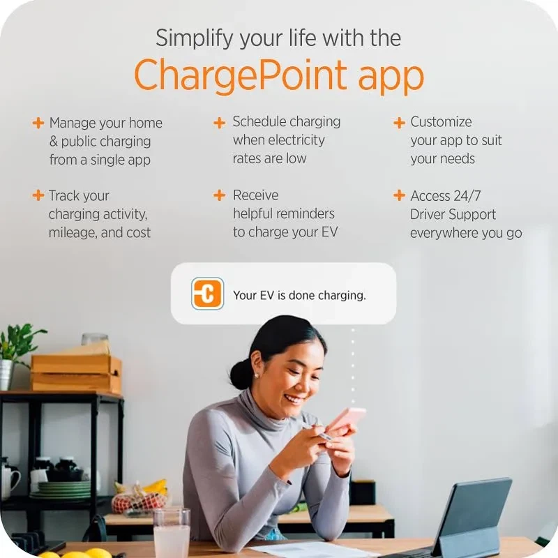 NACS Level 2 ChargePoint Home Electric Vehicle Charger - photo 2