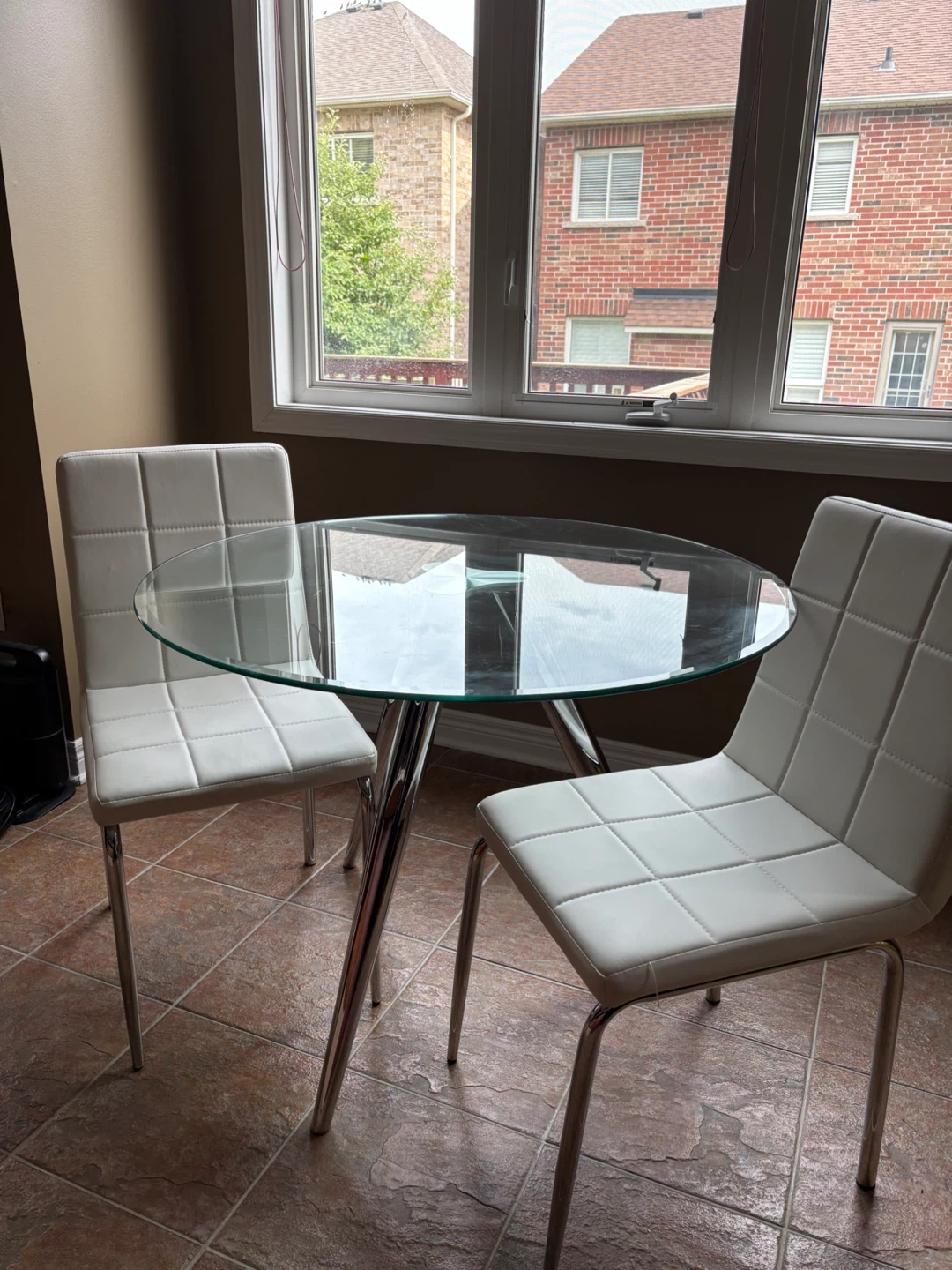 Glass Top Dining Table and 2 Chairs Set