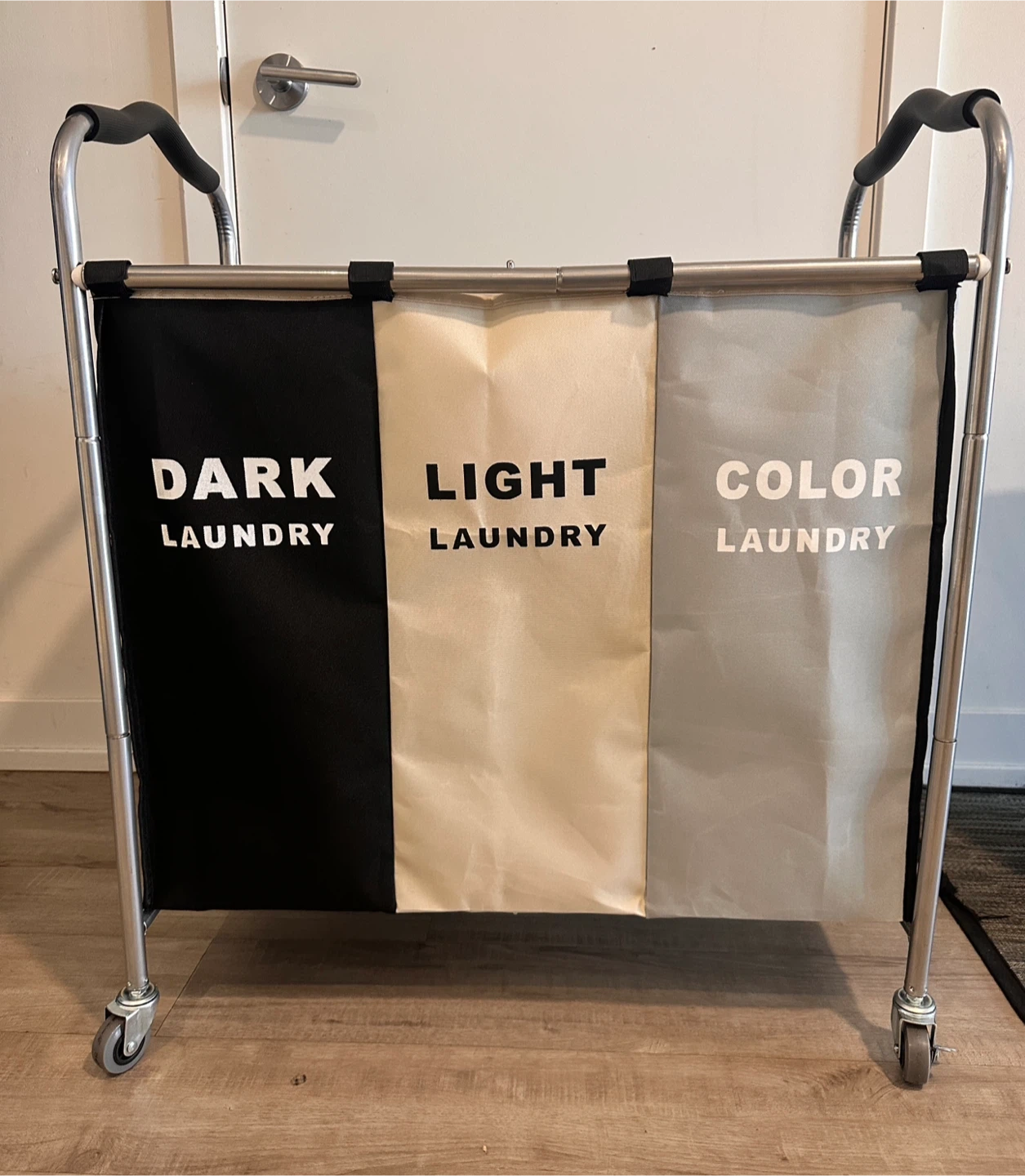 3-Section Laundry Sorter with Wheels