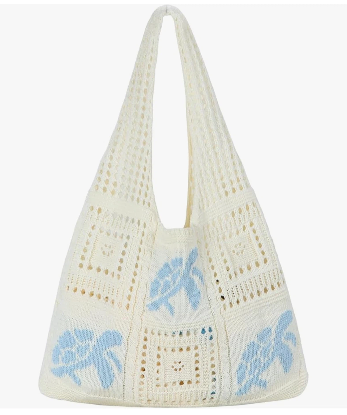 Fashion Crochet Tote Bag with Turtle Design