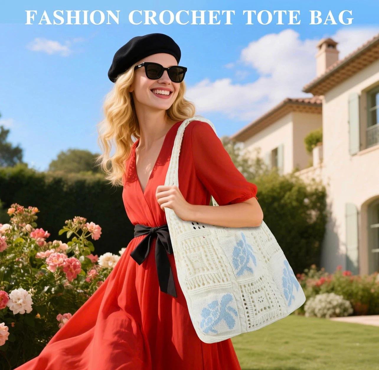 Fashion Crochet Tote Bag with Turtle Design - photo 3