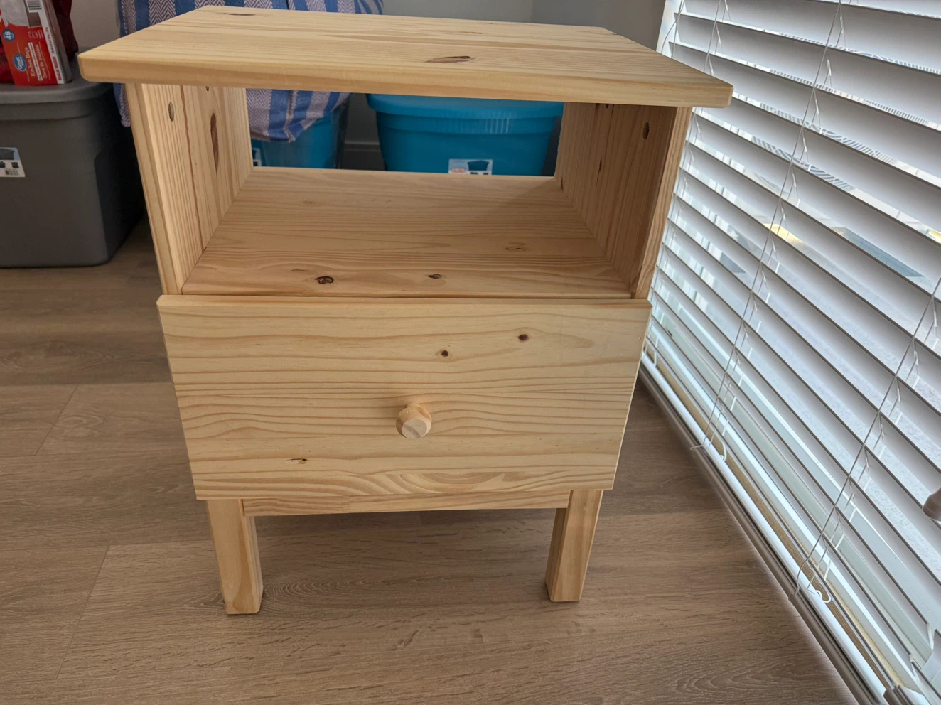 Wooden Nightstand with Drawer