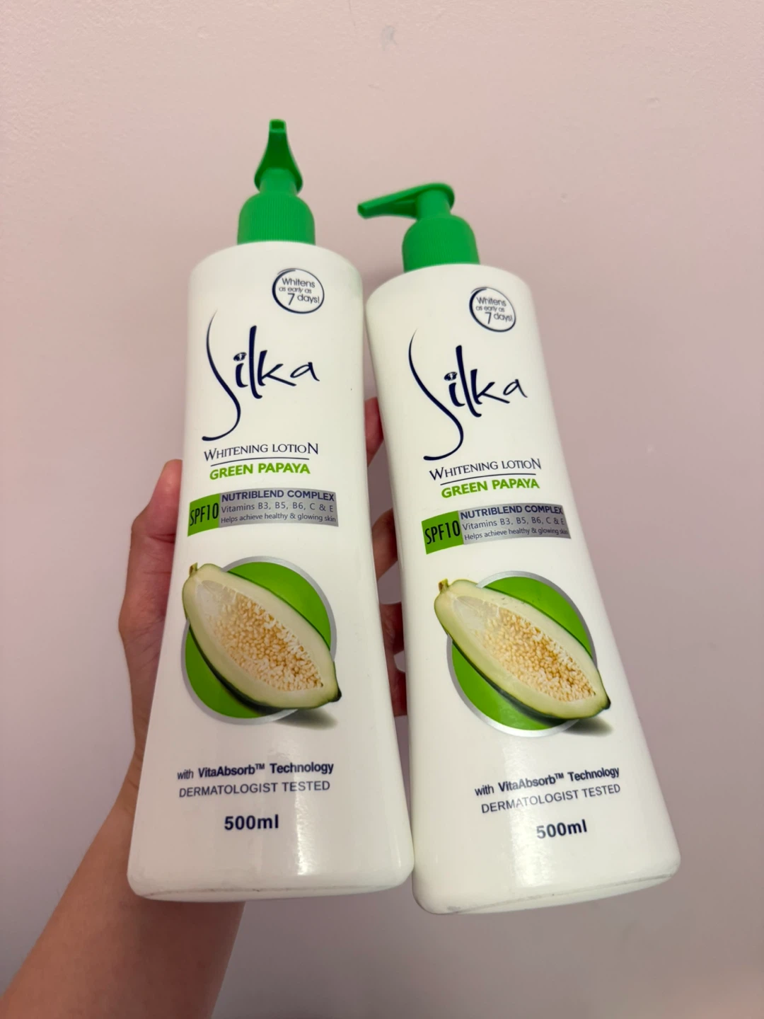 Silka Whitening Lotion Green Papaya SPF10 - 500ml