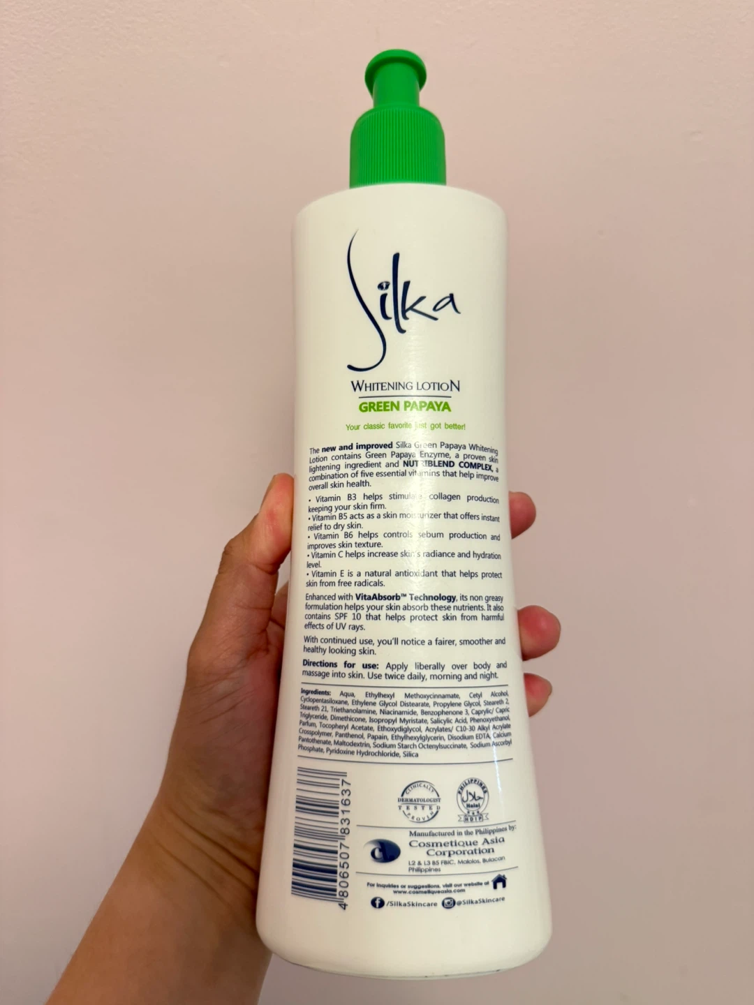 Silka Whitening Lotion Green Papaya SPF10 - 500ml - photo 2