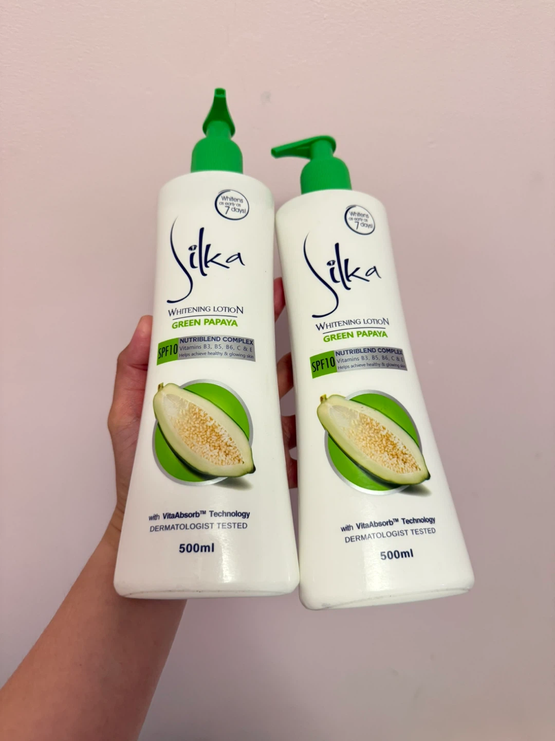 Silka Whitening Lotion Green Papaya SPF10 - 500ml - photo 3