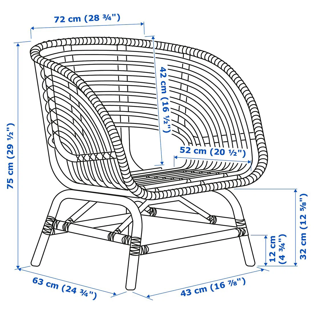 IKEA BUSKBO Armchair Rattan - photo 3