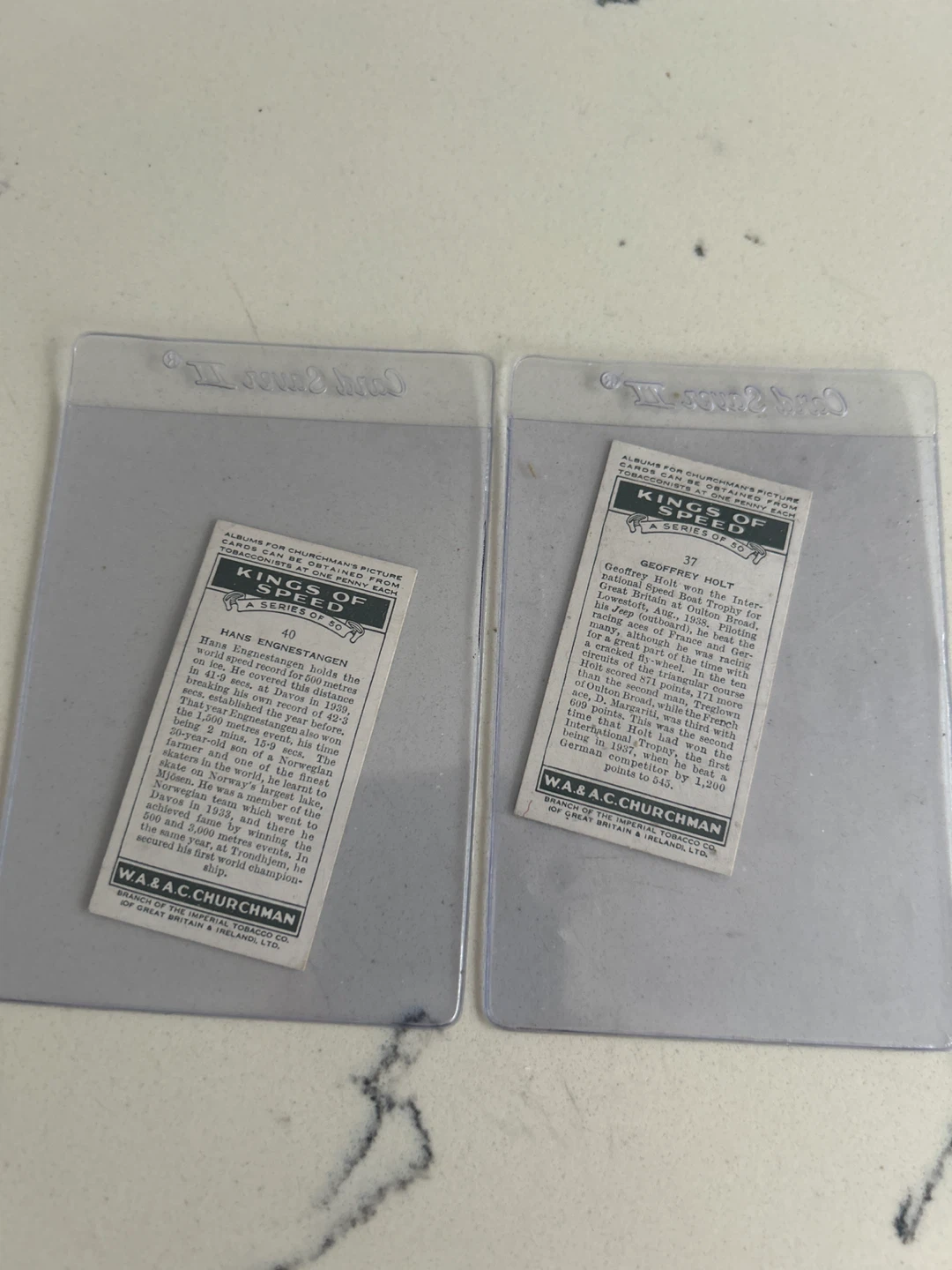 Churchman's Cigarettes Kings of Speed Trading Cards - photo 2