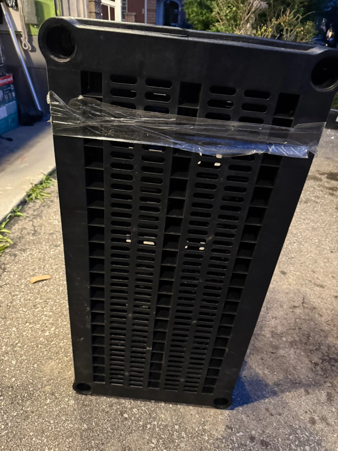 Black Plastic Storage Bin