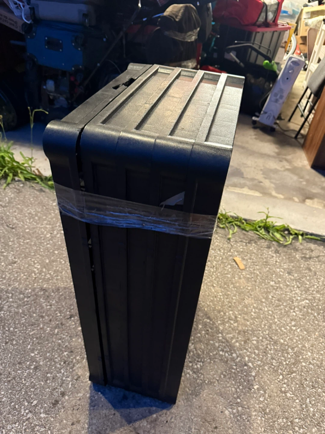Black Plastic Storage Bin - photo 3