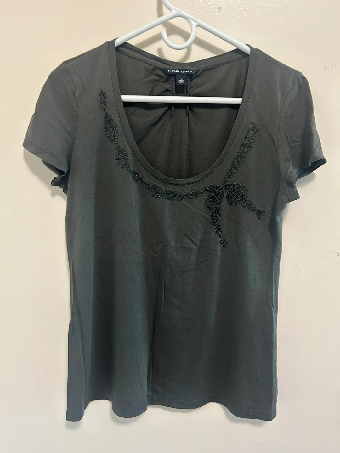 Banana Republic Beaded Short Sleeve Shirt