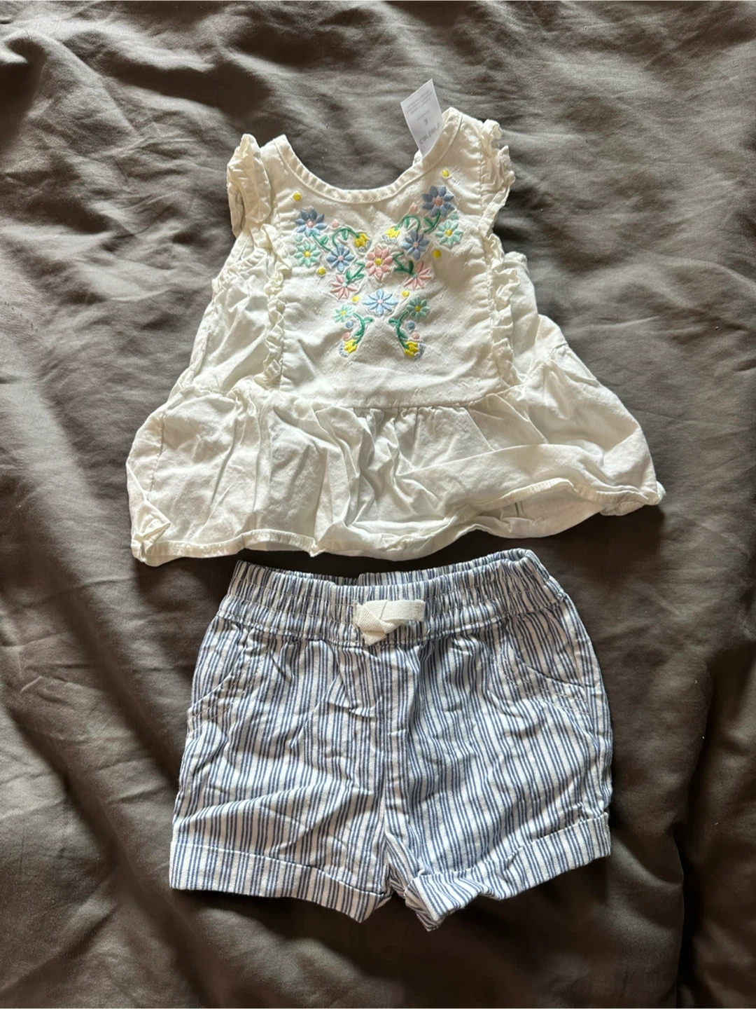 0-3 m White Embroidered Baby set