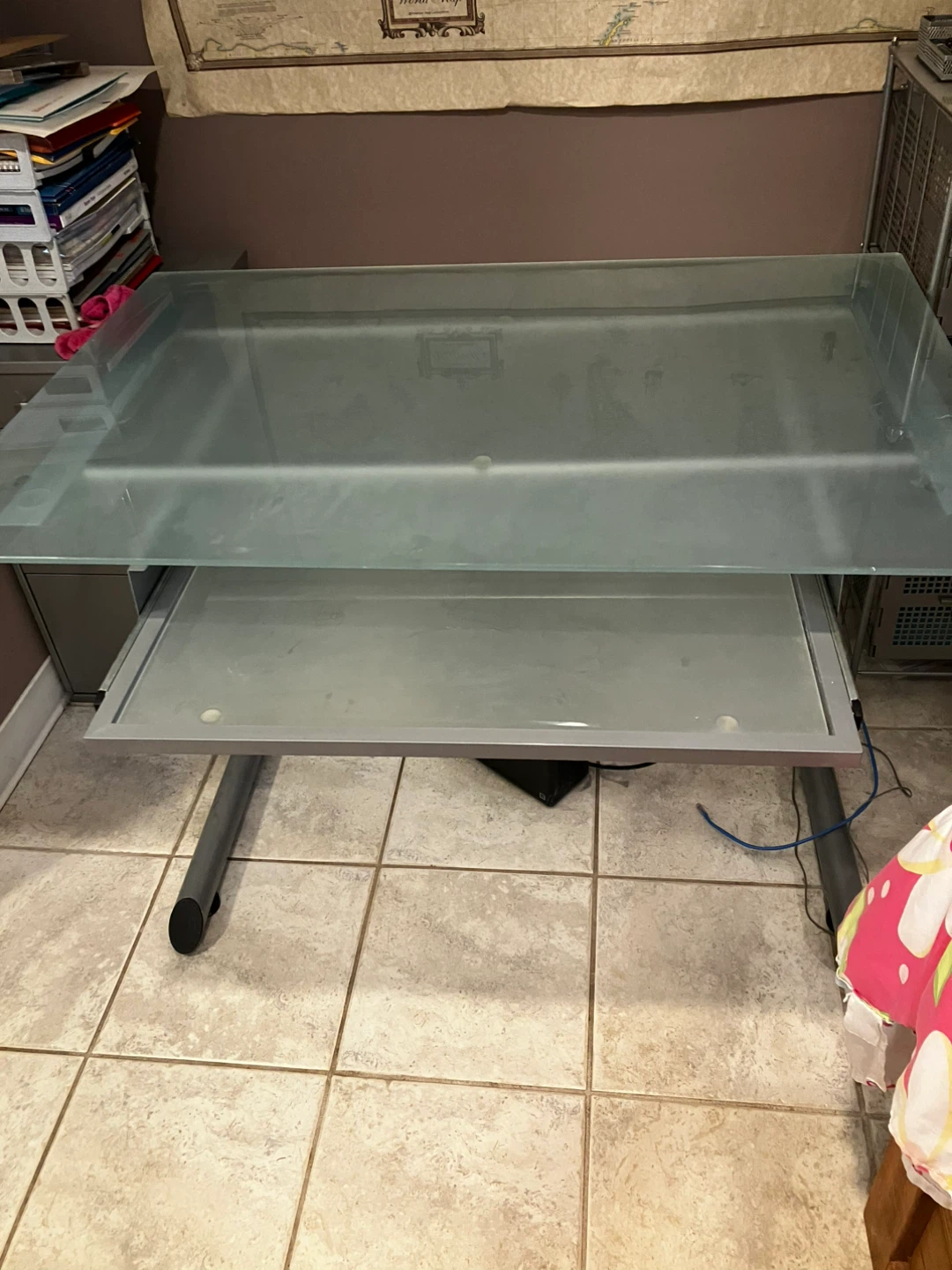 Glass & Metal desk/craft table