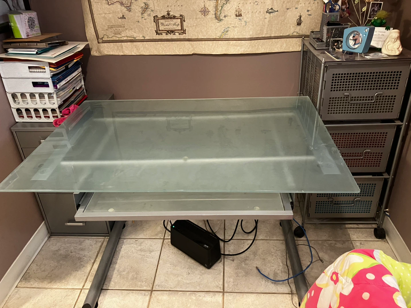 Glass & Metal desk/craft table - photo 2