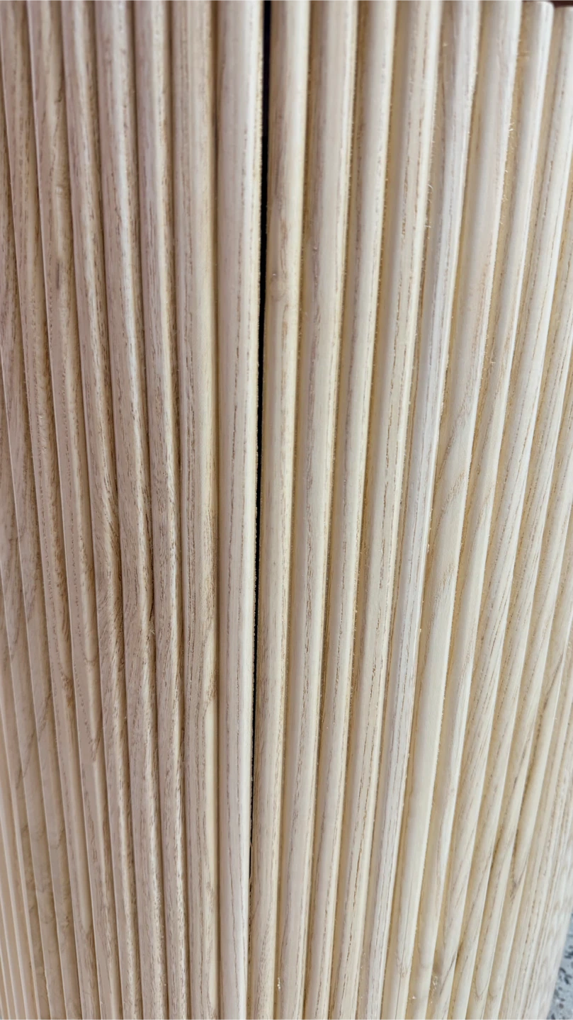 Round Fluted Wood Side Table - photo 3