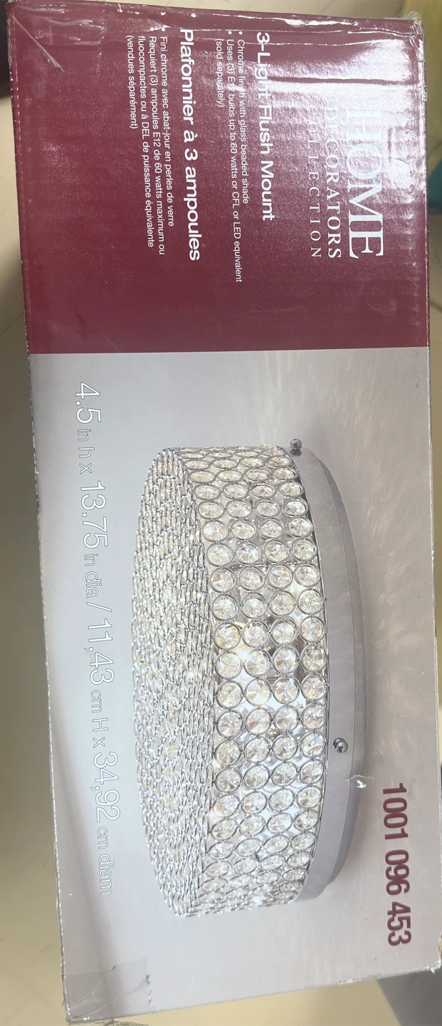 HOME Decorators Collection 3-Light Flush Mount