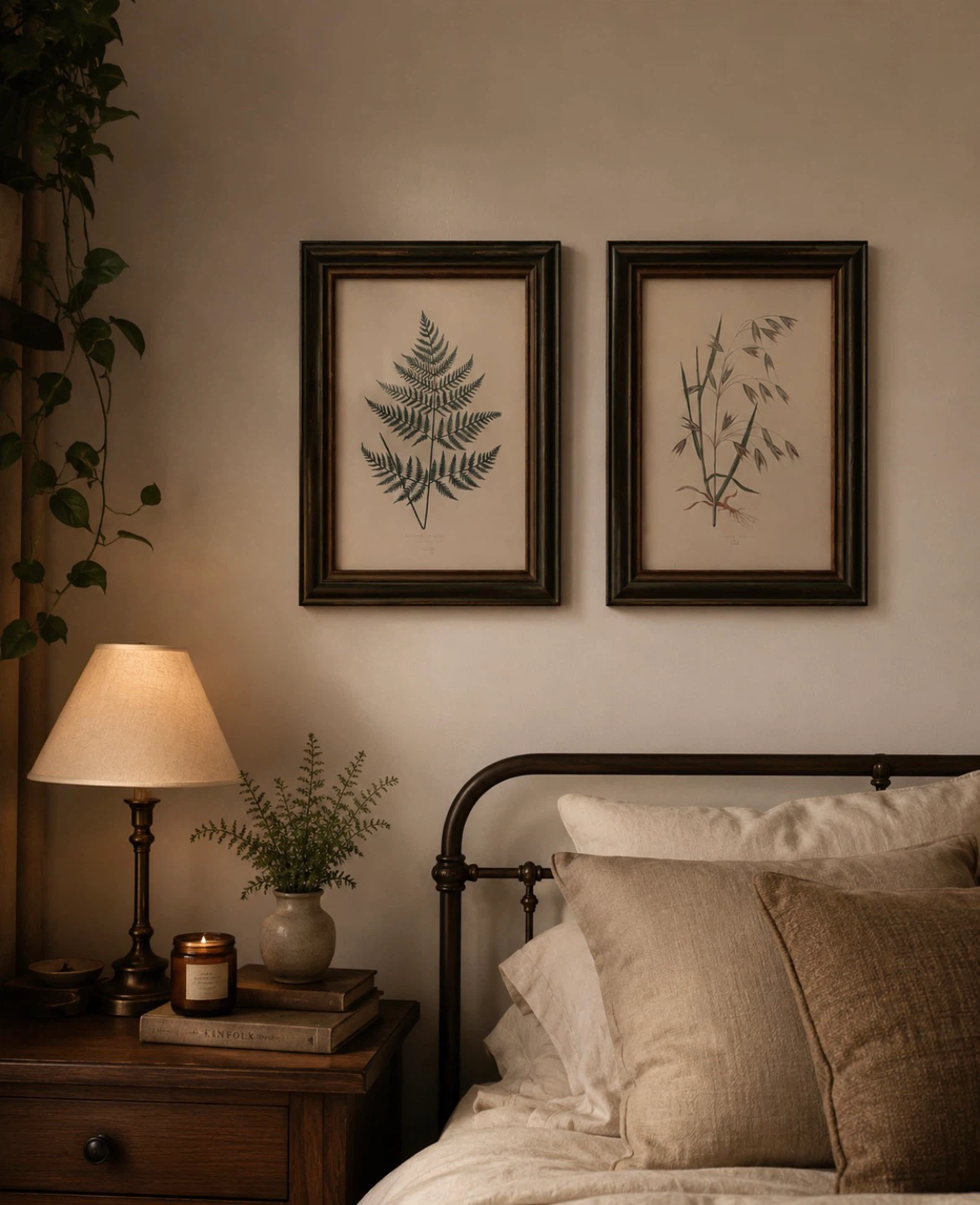 Framed Botanical Prints - Fern & Oats