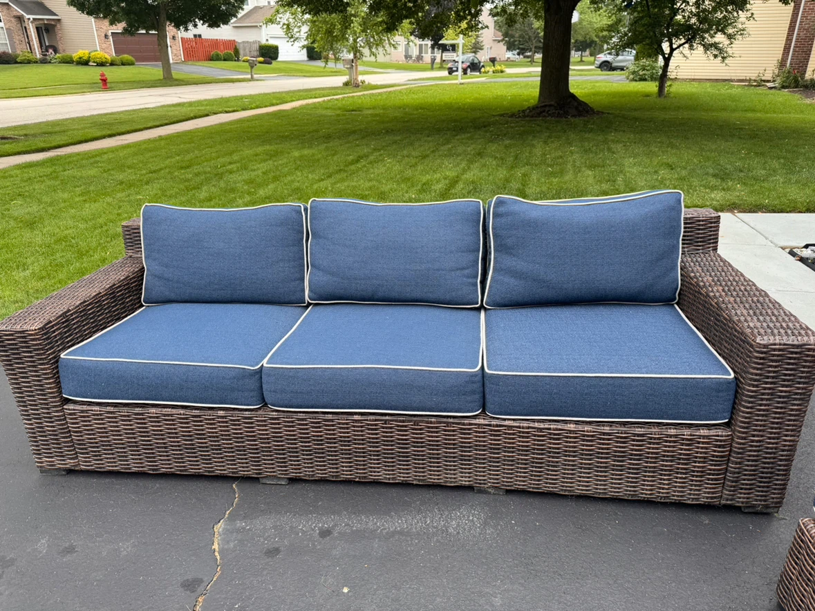 Wicker Patio Sectional Sofa with Ottoman - photo 4