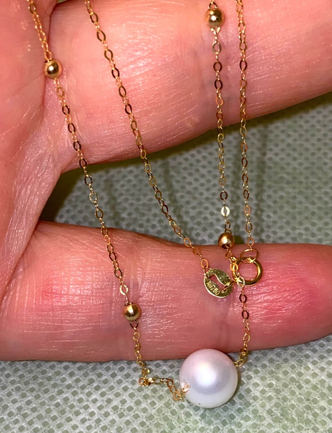 18K (750) Gold Necklace with Pearl - photo 2