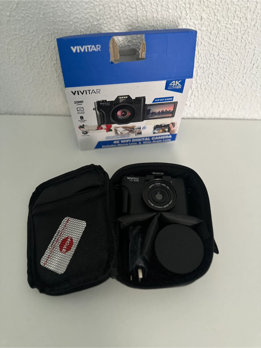 Vivitar 4K WiFi Digital Camera with Macro & Wide Angle Lens