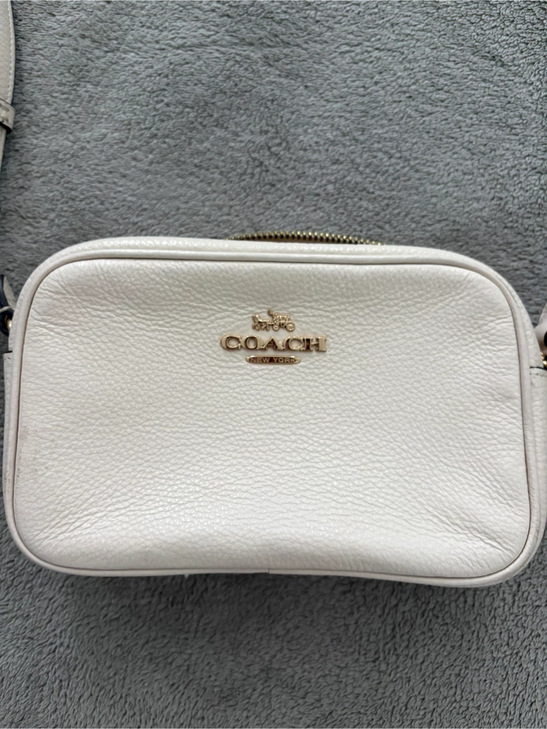 Coach White Leather Camera Bag