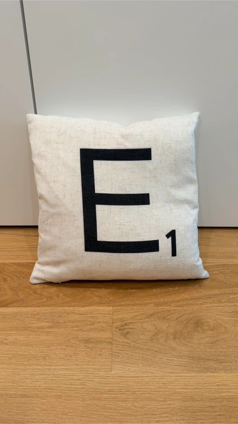 Scrabble Tile “E” Throw Cushion