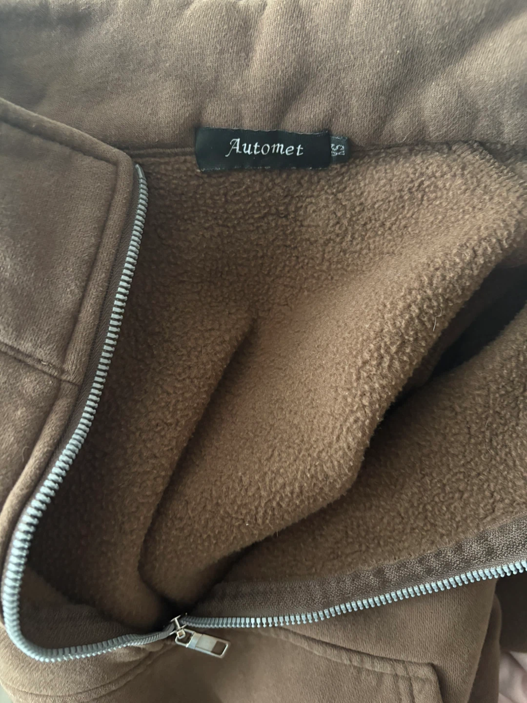 Automet Brown Fleece Lined Zip-Up Hoodie - photo 3