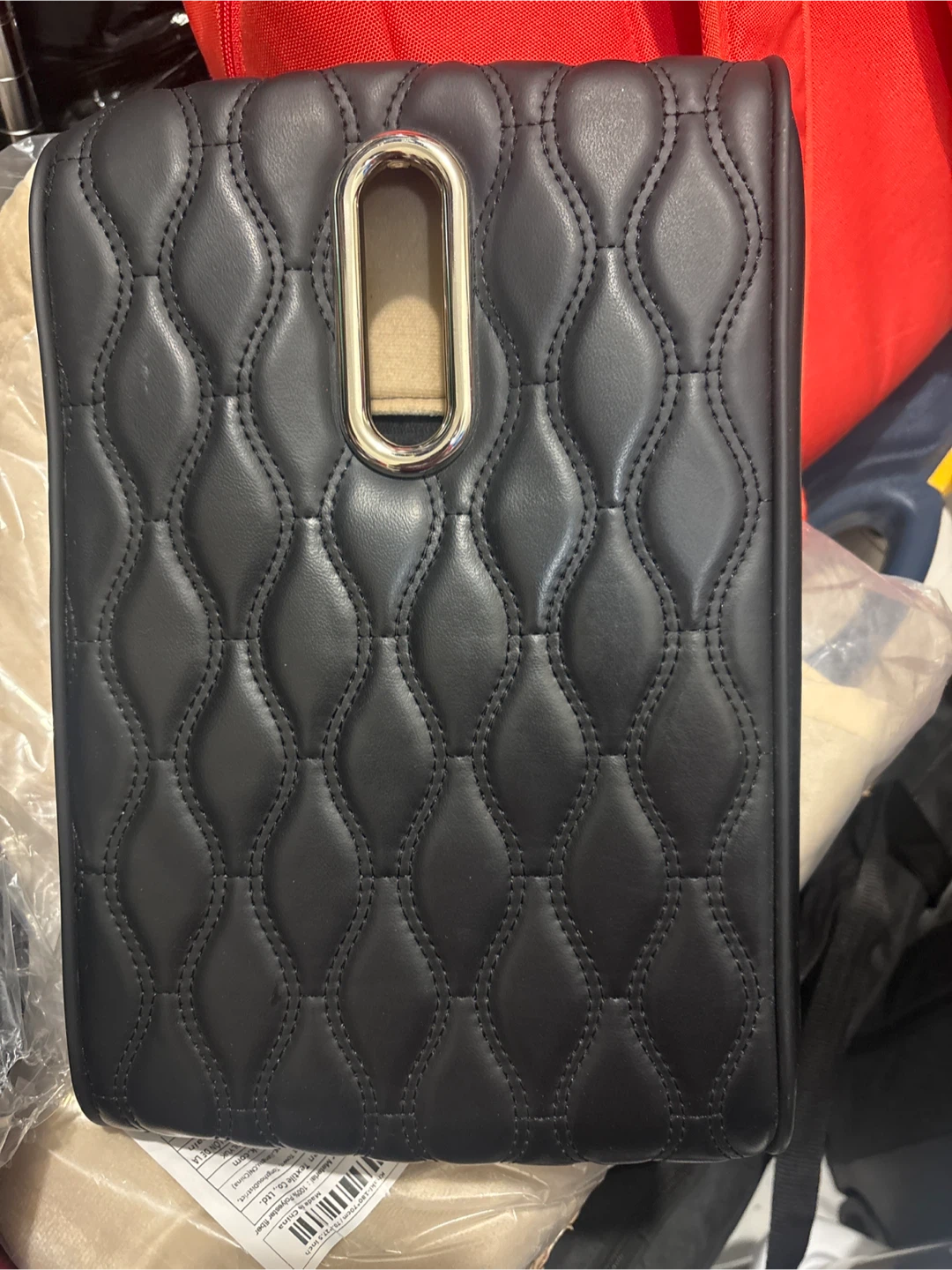 Black Quilted car tissue holder