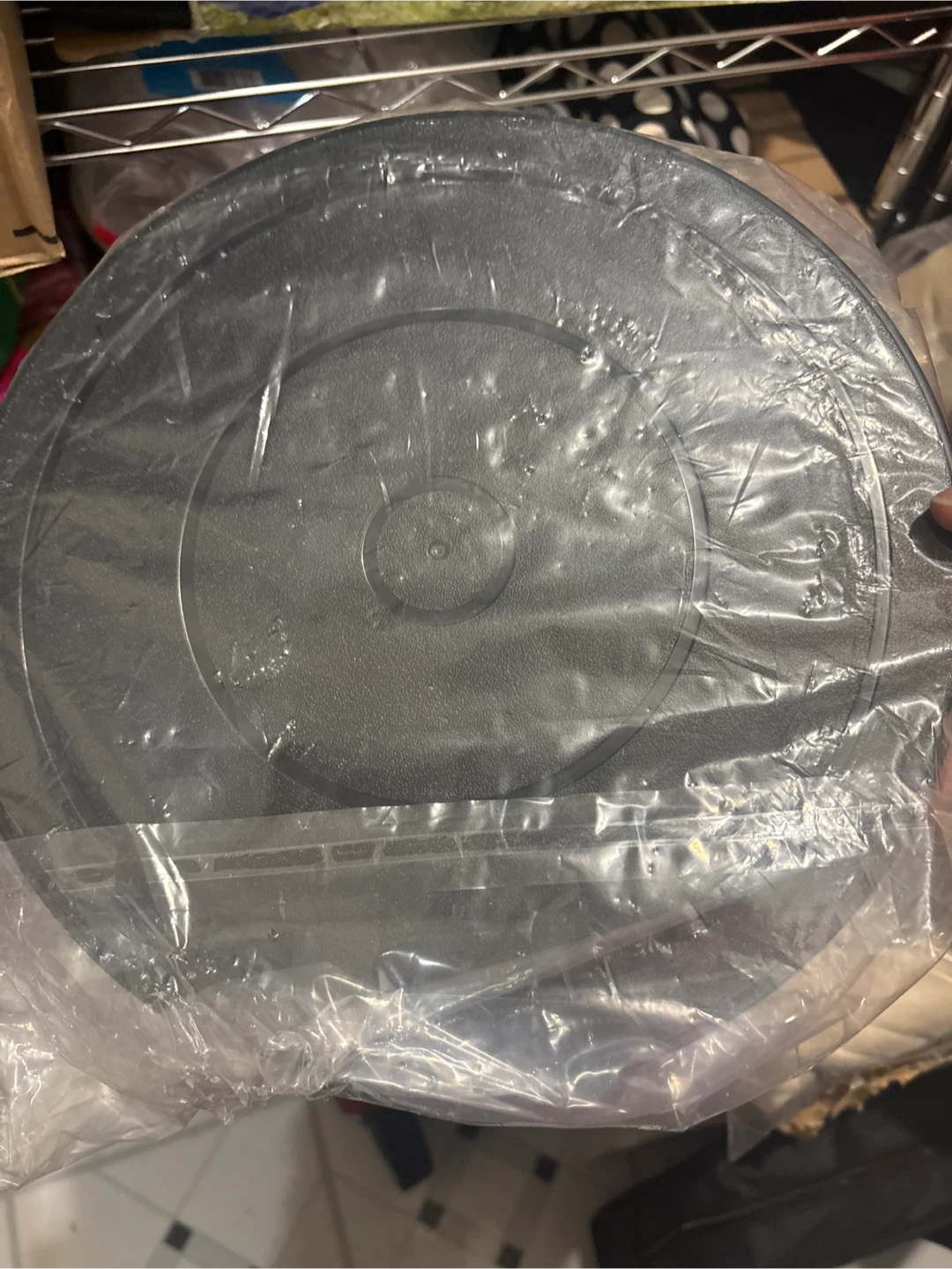 Round Grey Plastic cake rotating stand