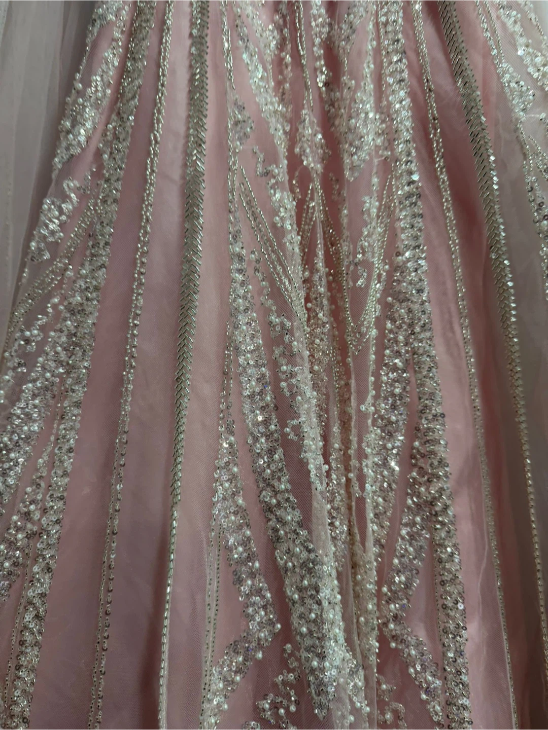 Pink Beaded Formal Gown with Cape Brand New - photo 5