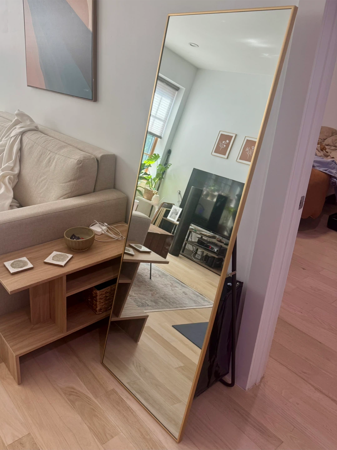 Full Length Mirror with Gold Frame