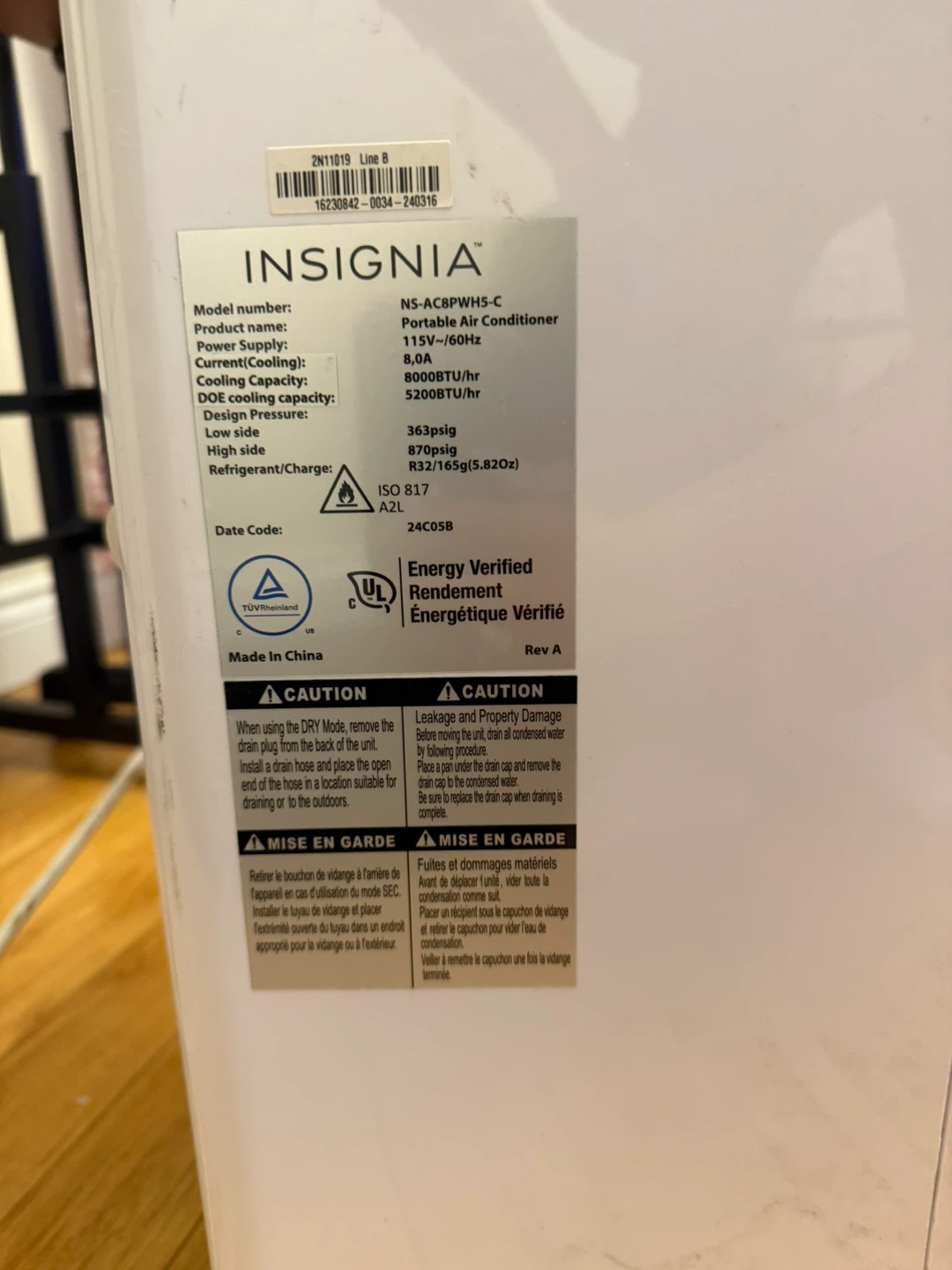 Insignia Portable Air Conditioner - 8000 BTU - photo 2