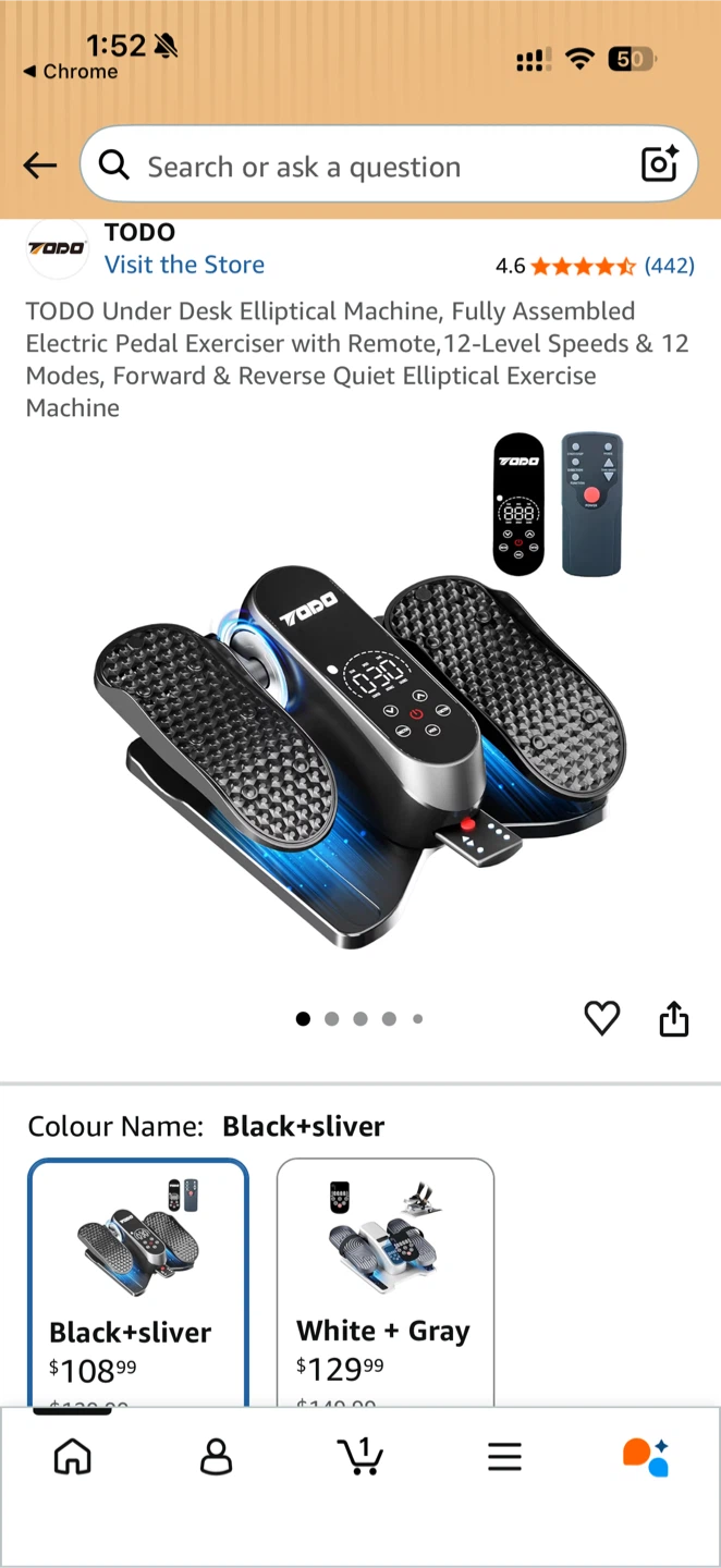 TODO Under Desk Elliptical Machine