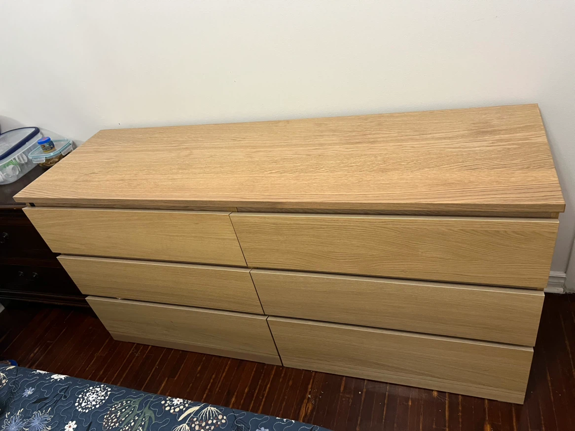 Wooden Dresser with Six Drawers