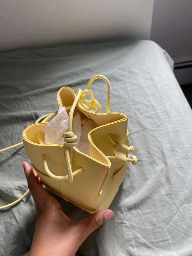 Yellow Woven Bucket Bag - photo 2