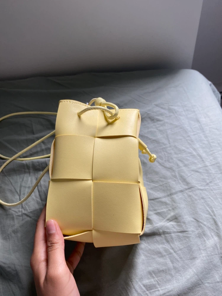 Yellow Woven Bucket Bag - photo 3