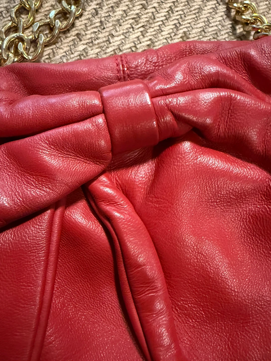 7CHI Leather Bow Clutch with  Gold Chain - photo 3