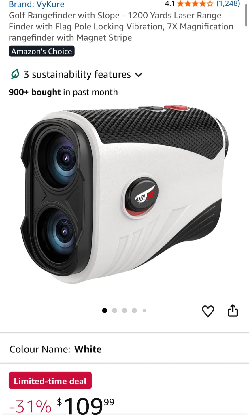 golf rangefinder with slope 1200 yards laser