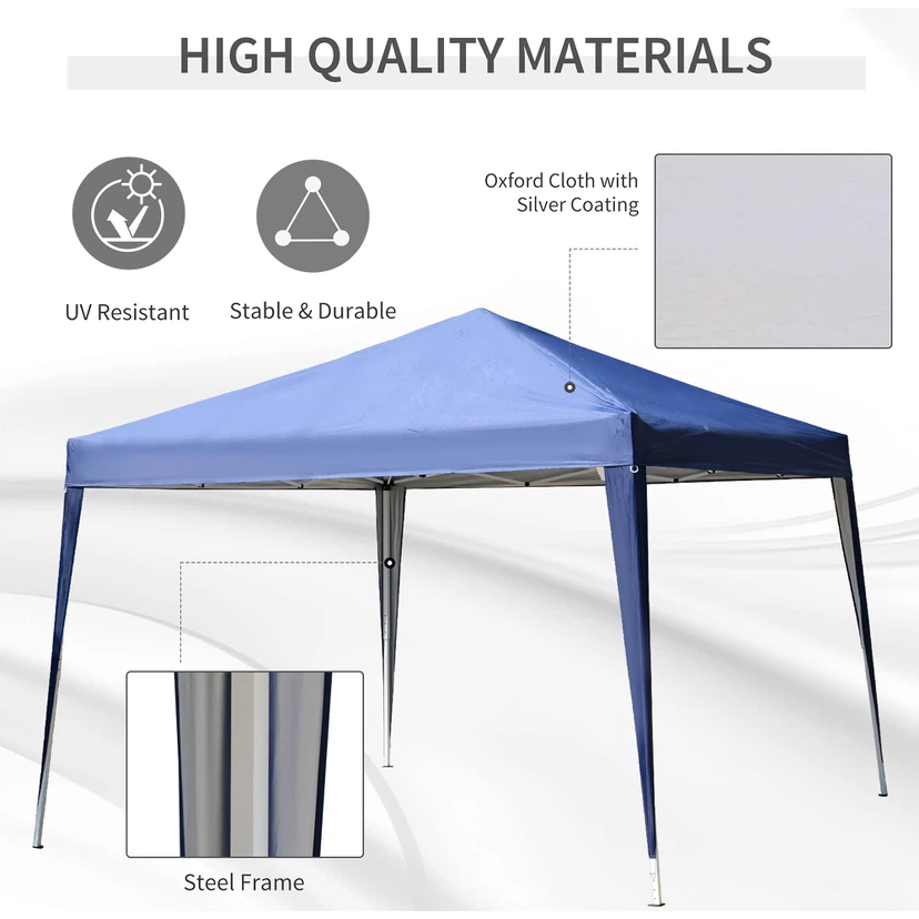 Outsunny 10 x 10ft Folding Pop Up Canopy Tent Outdoor Gazebo - photo 3