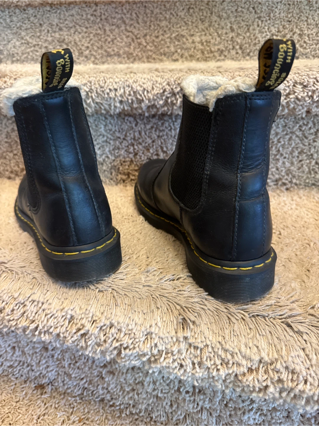 Dr. Martens Black Leather Fur Lined Chelsea Boots - photo 2