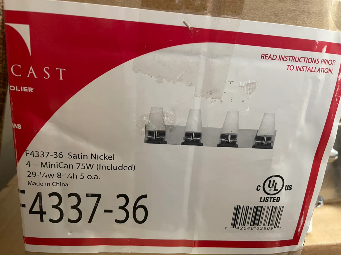 Progress Lighting F4337-36 Satin Nickel Vanity Light