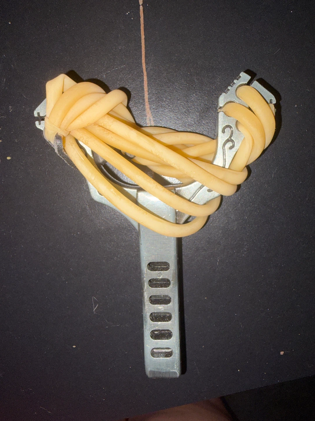 Metal Slingshot with Rubber Bands