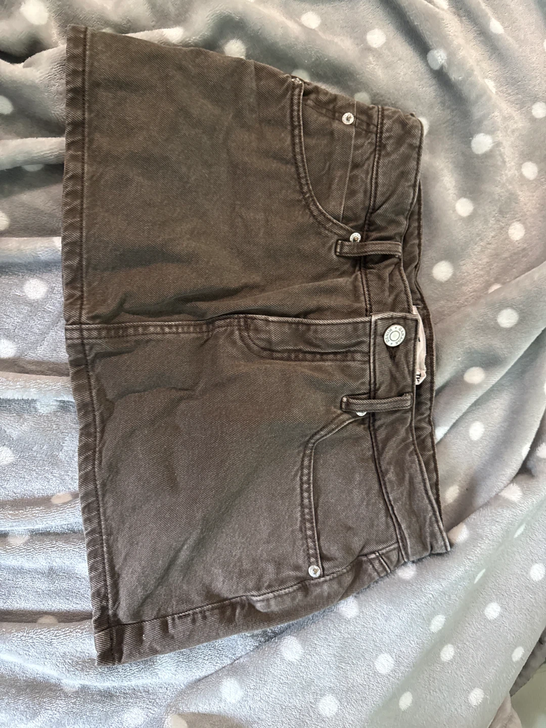 Garage Dark Brown Denim Shorts