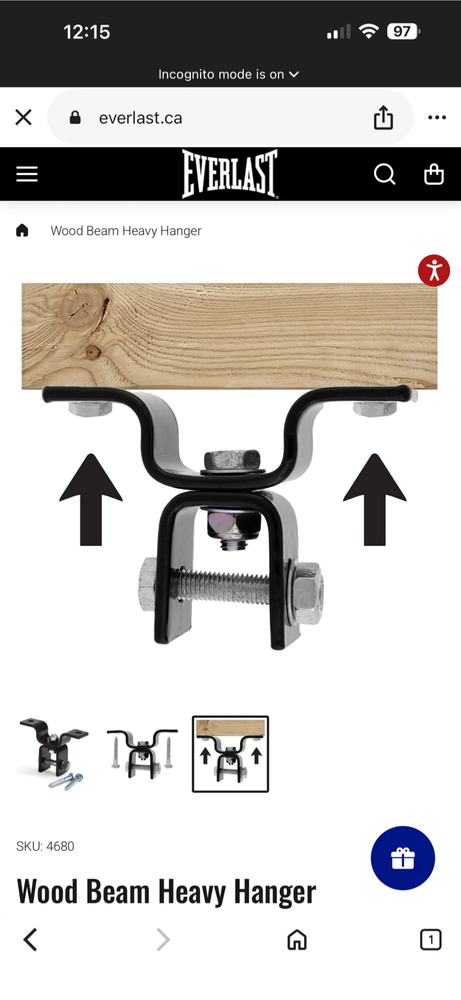 Everlast Wood Beam Heavy Bag Hanger - photo 3