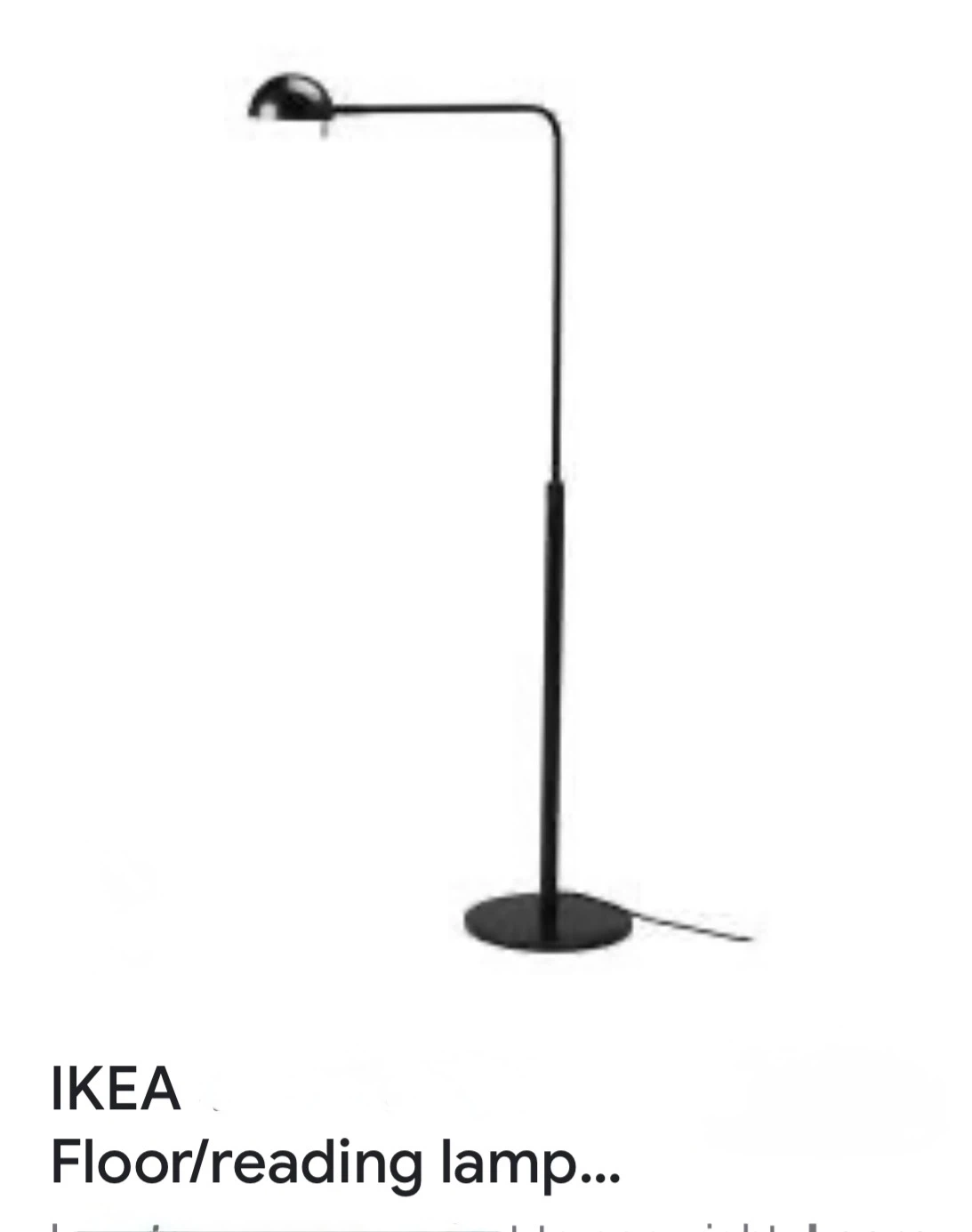 IKEA Floor Reading Lamp – Sleek Black Design