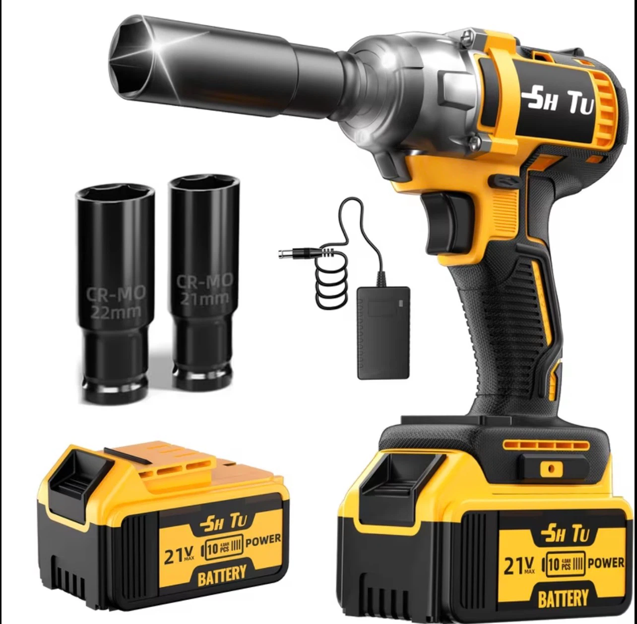 21V Cordless Impact Wrench with 4000mAh Battery