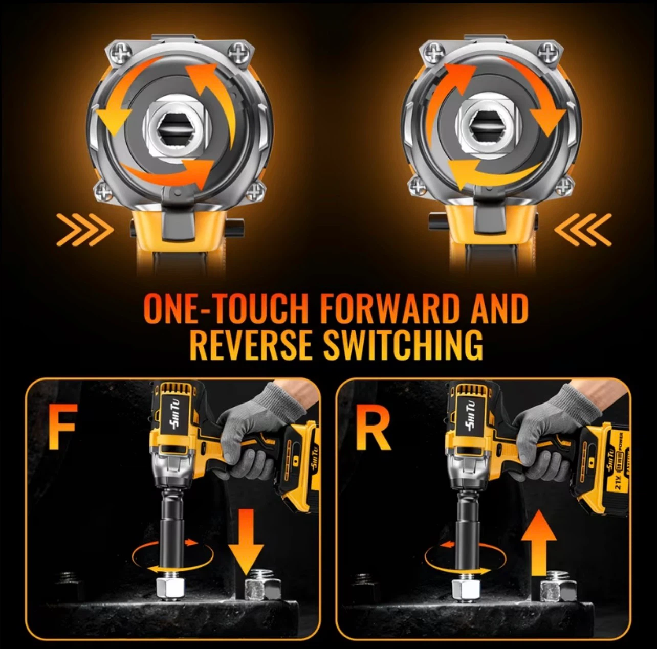 21V Cordless Impact Wrench with 4000mAh Battery - photo 4