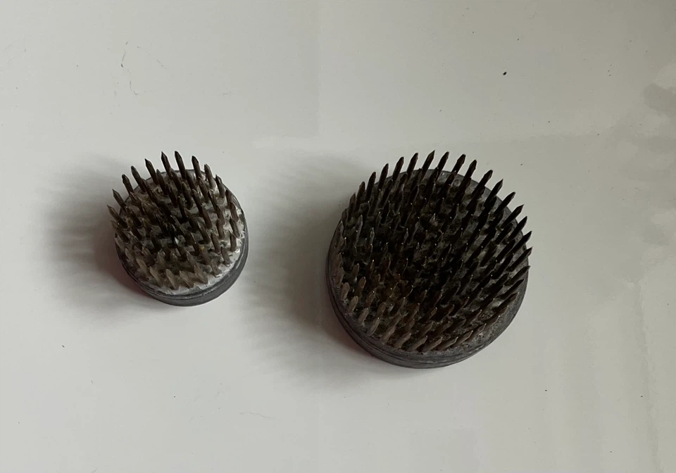 Vintage Metal Flower Frogs for flower arrangements - Set of 2