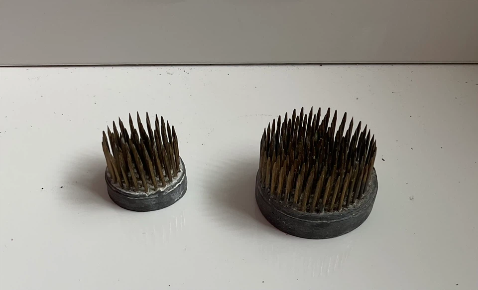 Vintage Metal Flower Frogs for flower arrangements - Set of 2 - photo 2