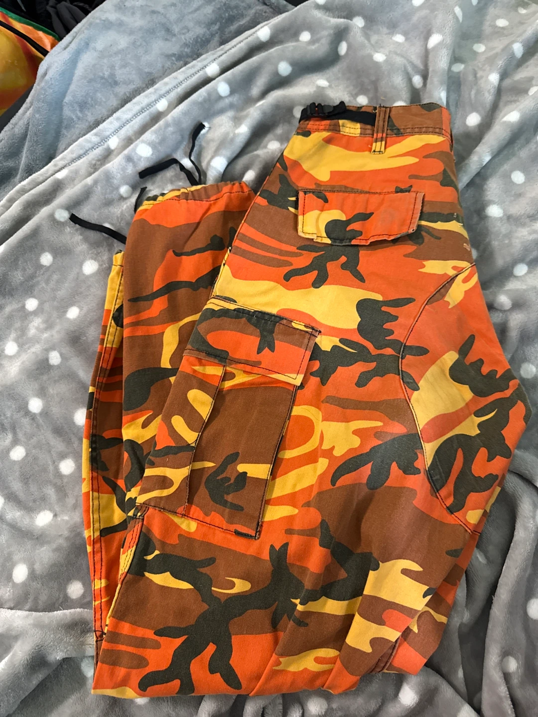 Orange Camo Cargo Pants
